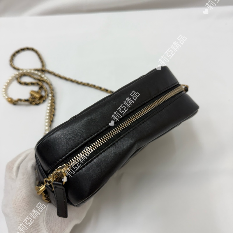 莉亞精品♡ Chanel 珍珠鏈相機包 二手美包-4