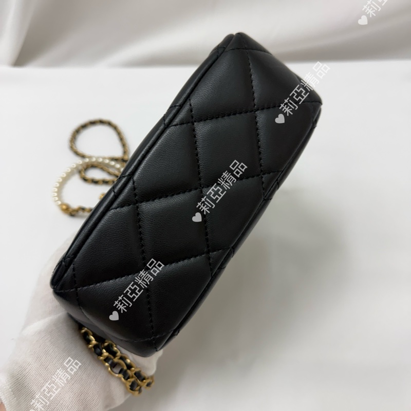 莉亞精品♡ Chanel 珍珠鏈相機包 二手美包-5