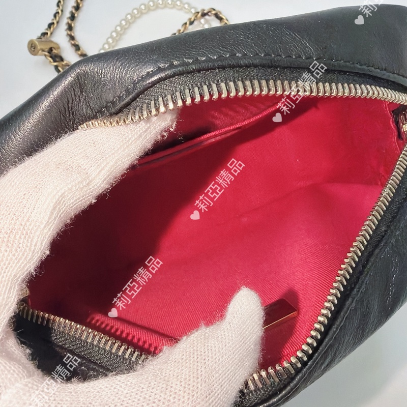 莉亞精品♡ Chanel 珍珠鏈相機包 二手美包-13