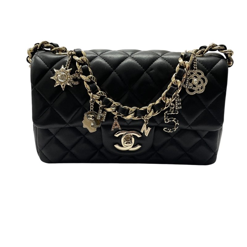 CHANEL 香奈兒 AS2326 COCO 20 肩背包 羊皮 黑色 金釦-0