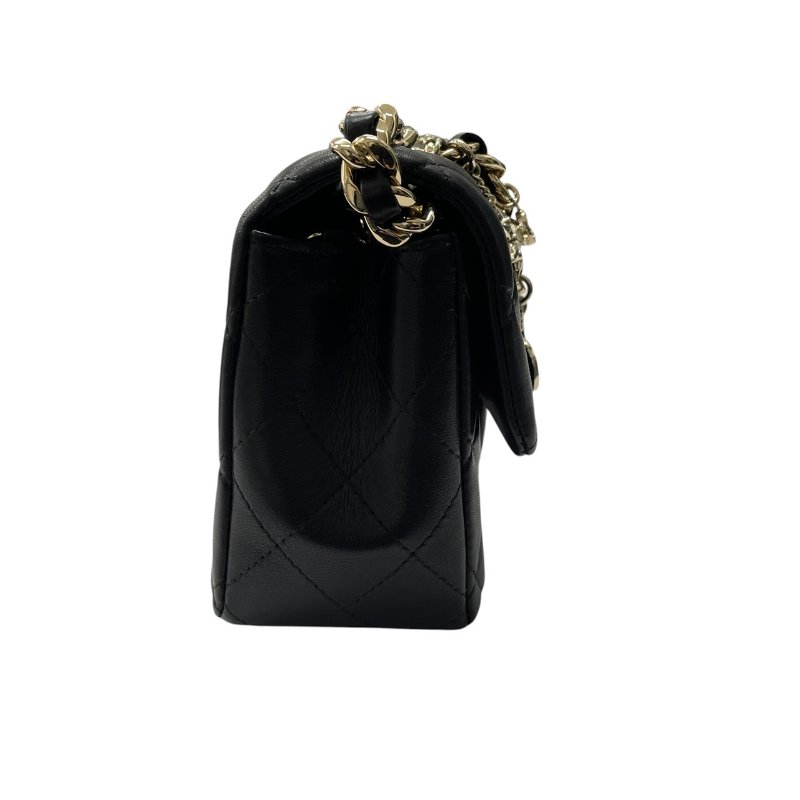 CHANEL 香奈兒 AS2326 COCO 20 肩背包 羊皮 黑色 金釦-3