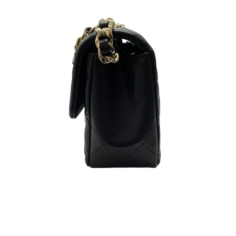 CHANEL 香奈兒 AS2326 COCO 20 肩背包 羊皮 黑色 金釦-4