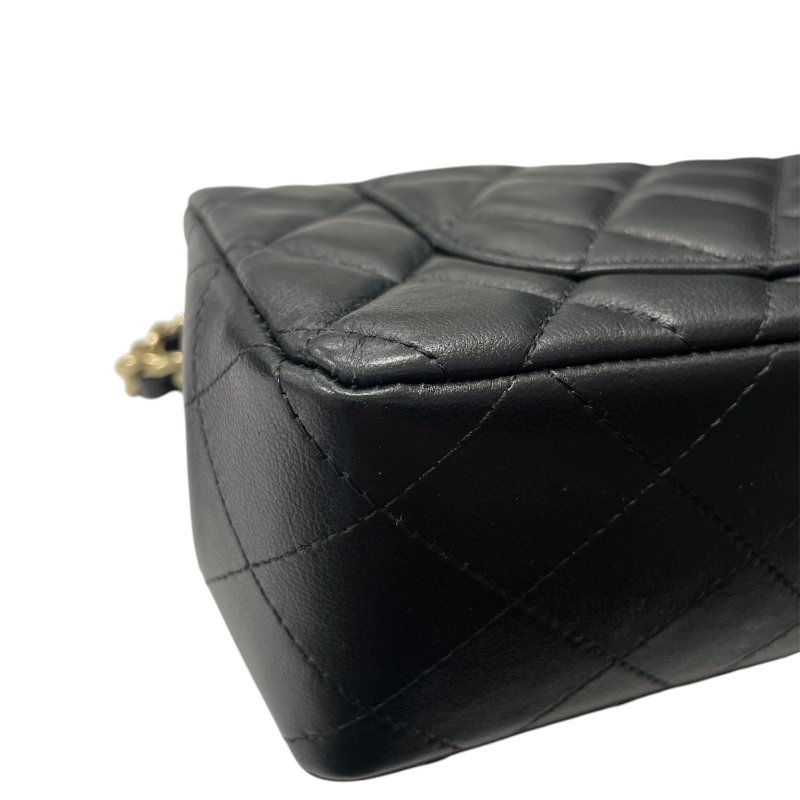 CHANEL 香奈兒 AS2326 COCO 20 肩背包 羊皮 黑色 金釦-8