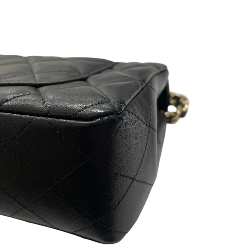 CHANEL 香奈兒 AS2326 COCO 20 肩背包 羊皮 黑色 金釦-9