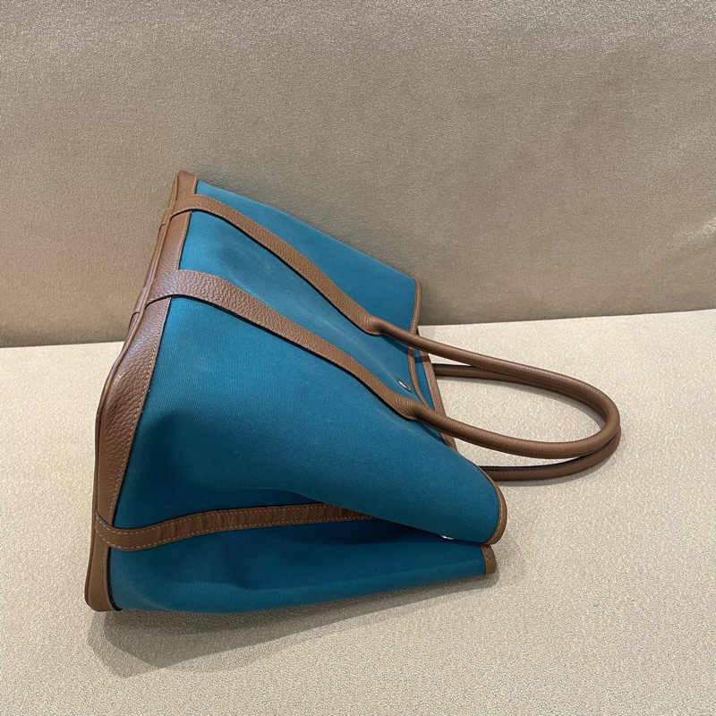 Hermes愛馬仕  garden 36 帆布拼皮-3