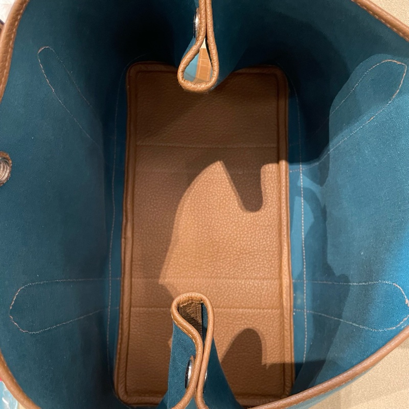 Hermes愛馬仕  garden 36 帆布拼皮-6