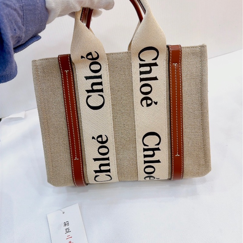 莉亞精品♡  Chloe woody焦糖 托特包 小號 二手美包-1