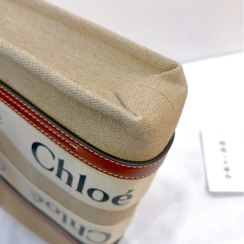 莉亞精品♡  Chloe woody焦糖 托特包 小號 二手美包-8