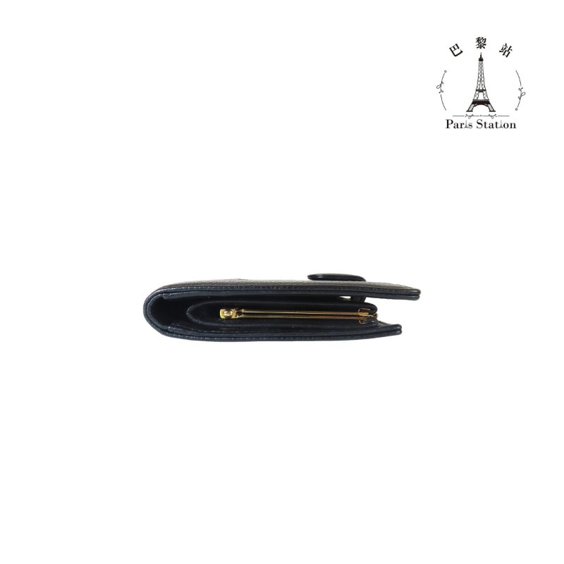【巴黎站二手名牌專賣店】＊現貨＊CHANEL香奈兒真品＊黑色皮革大雙C釦式長夾-2
