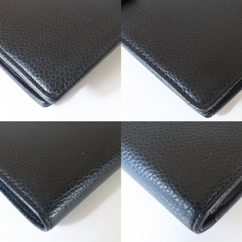 【巴黎站二手名牌專賣店】＊現貨＊CHANEL香奈兒真品＊黑色皮革大雙C釦式長夾-5