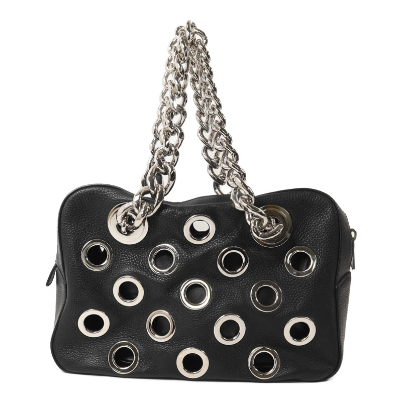 PRADA 牛皮皮革Rivet鏈帶肩背袋-1