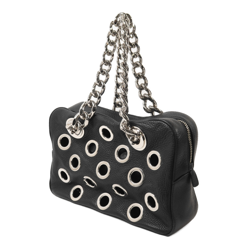 PRADA 牛皮皮革Rivet鏈帶肩背袋-2