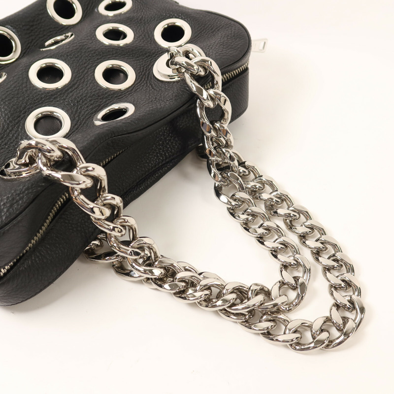 PRADA 牛皮皮革Rivet鏈帶肩背袋-8