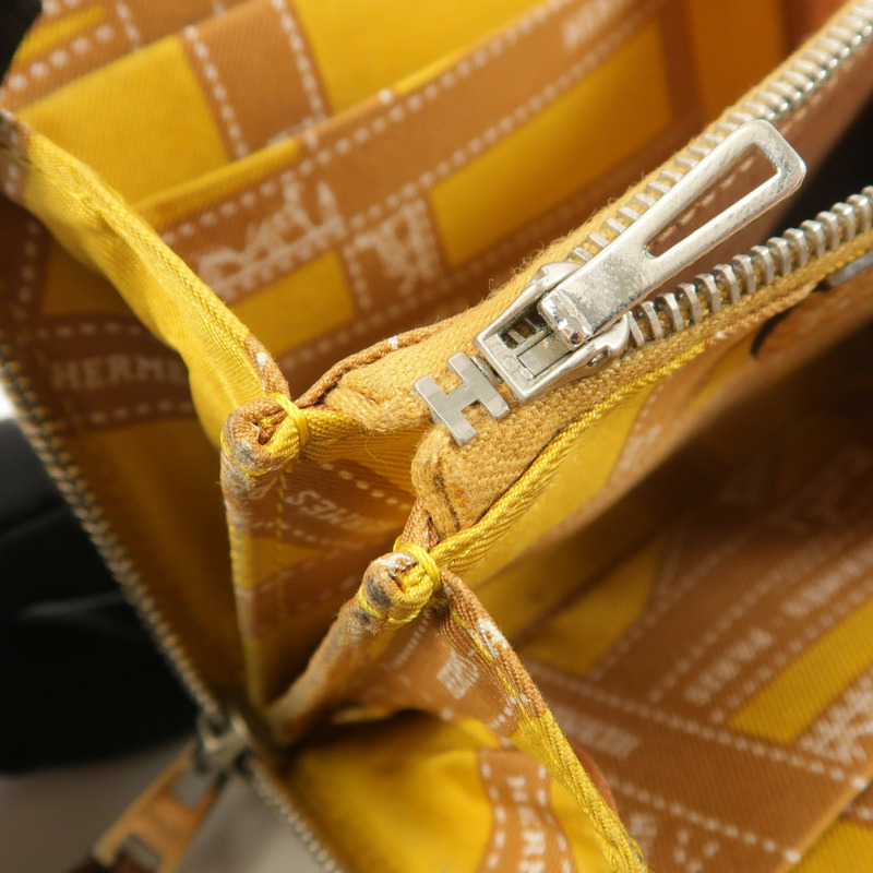 HERMES Epsom皮革/絲質Silk In Compact錢包Gold-11