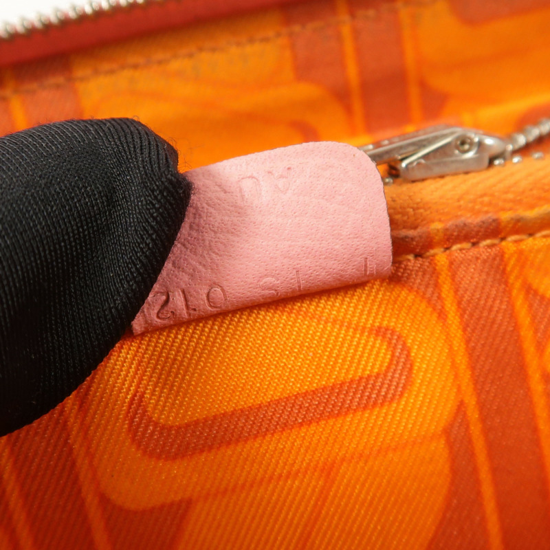 HERMES Epsom皮革/絲質Silk In Compact錢包Rose Azalee-6