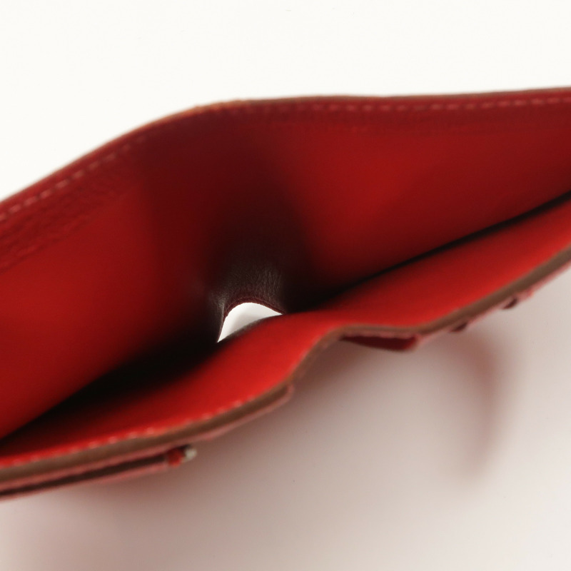 HERMES Chevre皮革Bearn Compact Wallet錢包Rose Lipstick/Rouge Casaque-5