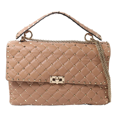 Valentino 牛皮皮革Rockstud Spike Bag鏈帶手挽肩背兩用袋