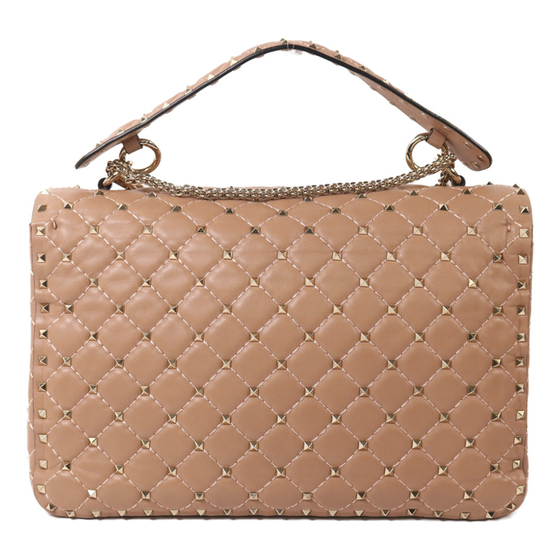 Valentino 牛皮皮革Rockstud Spike Bag鏈帶手挽肩背兩用袋-1