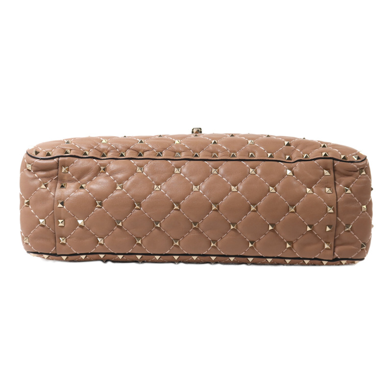 Valentino 牛皮皮革Rockstud Spike Bag鏈帶手挽肩背兩用袋-3