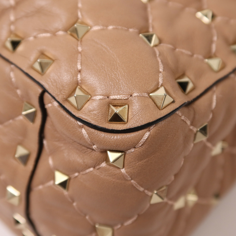 Valentino 牛皮皮革Rockstud Spike Bag鏈帶手挽肩背兩用袋-11