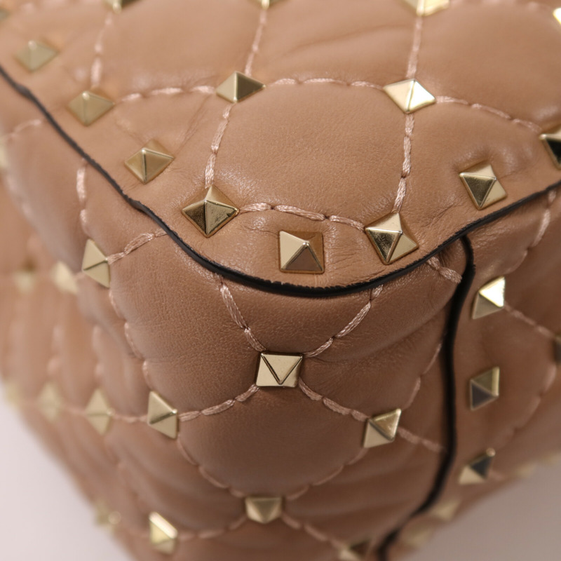 Valentino 牛皮皮革Rockstud Spike Bag鏈帶手挽肩背兩用袋-12