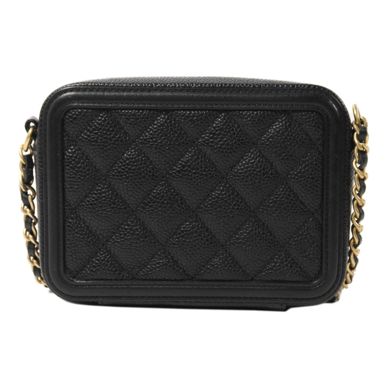CHANEL 牛皮皮革Filigree Camera Bag鏈帶肩背袋-2