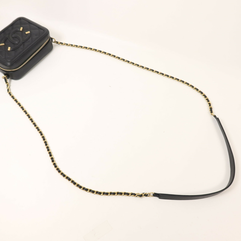 CHANEL 牛皮皮革Filigree Camera Bag鏈帶肩背袋-7