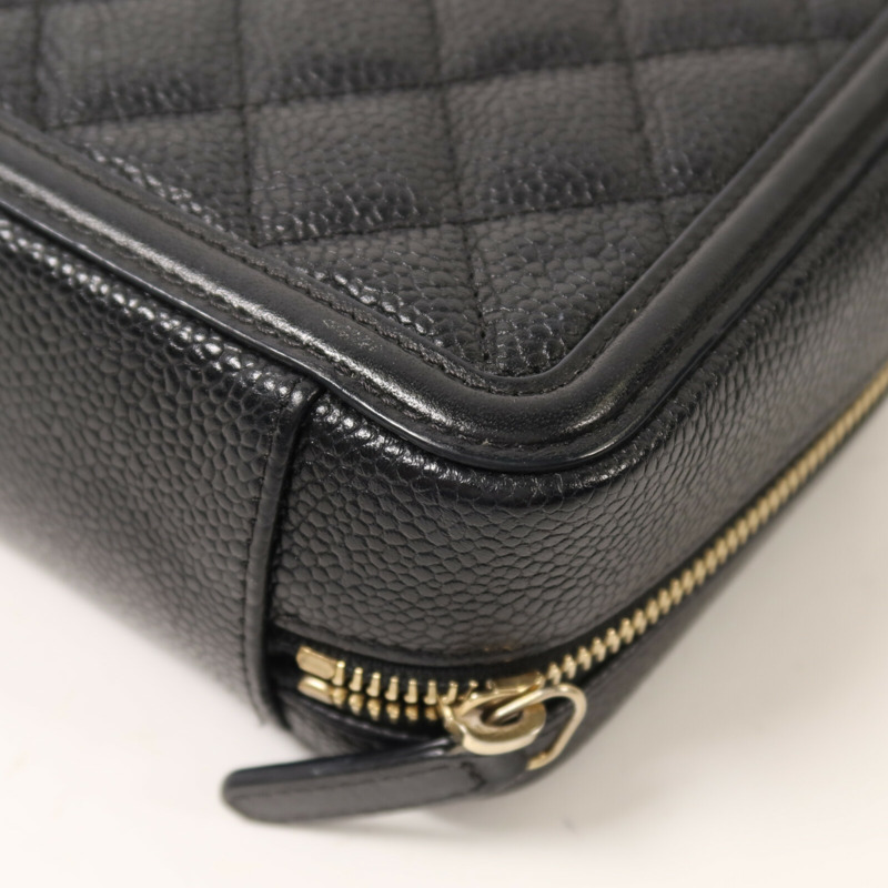 CHANEL 牛皮皮革Filigree Camera Bag鏈帶肩背袋-13