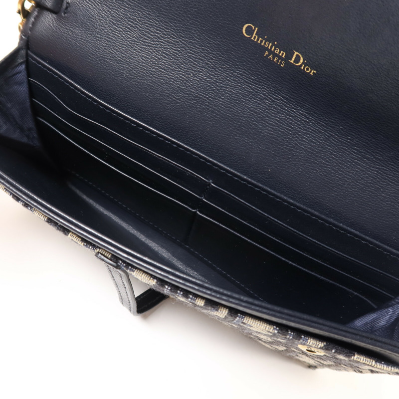 Dior 帆布Small Saddle Pouch With Chain鏈帶肩背袋-5