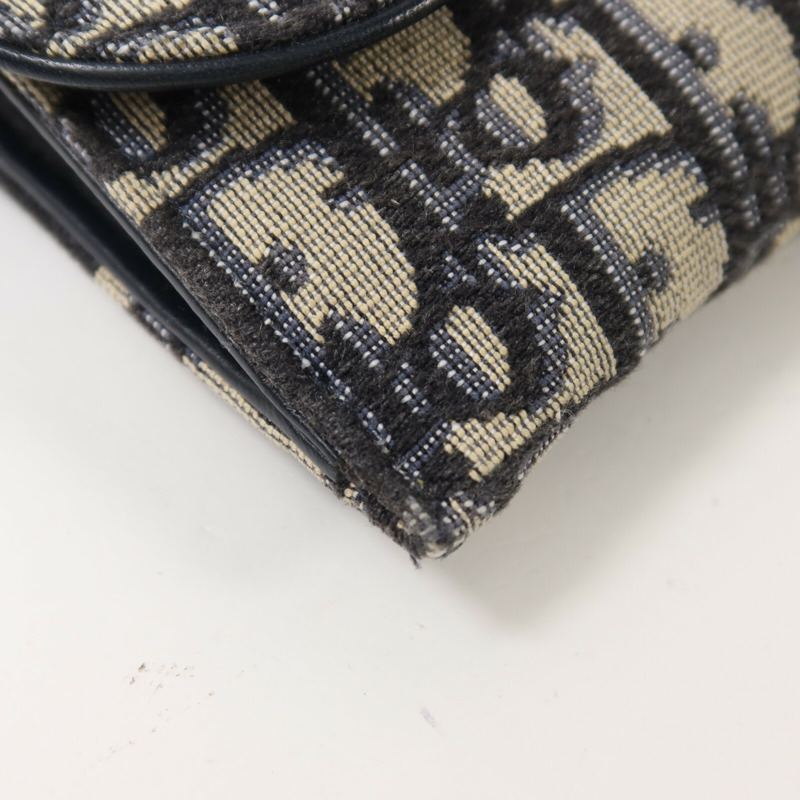 Dior 帆布Small Saddle Pouch With Chain鏈帶肩背袋-11