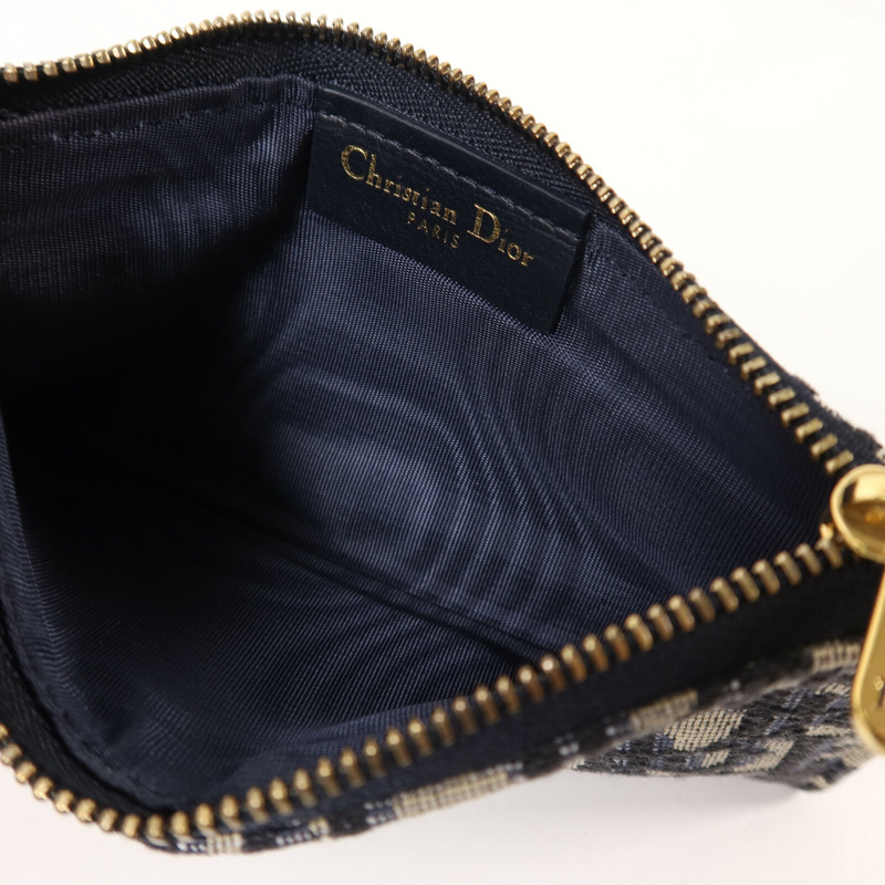 Dior 帆布Small Saddle Pouch With Chain鏈帶肩背袋-17