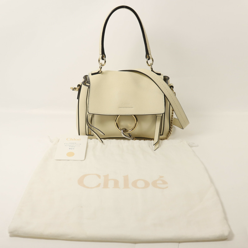 Chloe 牛皮皮革Mini Faye Day手挽肩背兩用袋-10