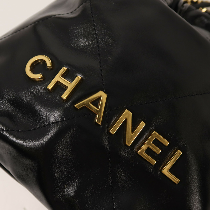 CHANEL 牛皮皮革Chanel 22 Mini鏈帶肩背袋-10