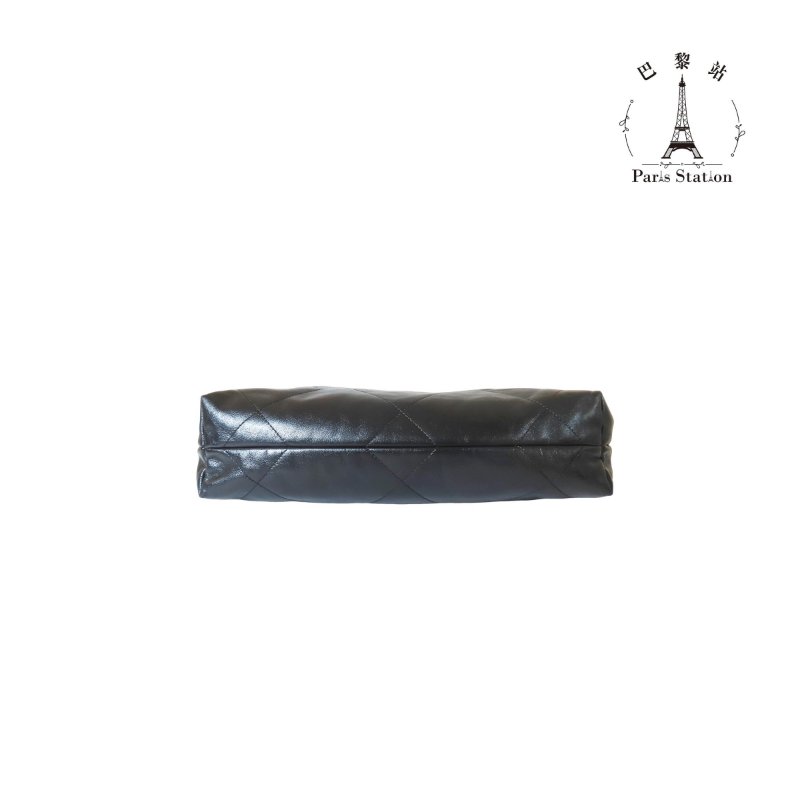 【巴黎站二手名牌專賣店】＊現貨＊CHANEL 香奈兒 真品＊AS3260黑色皮革菱格紋金雙C 22BAG金鏈兩用斜背包(小)-2