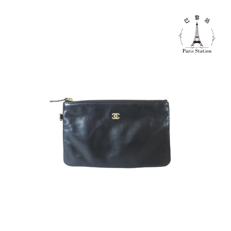 【巴黎站二手名牌專賣店】＊現貨＊CHANEL 香奈兒 真品＊AS3260黑色皮革菱格紋金雙C 22BAG金鏈兩用斜背包(小)-3
