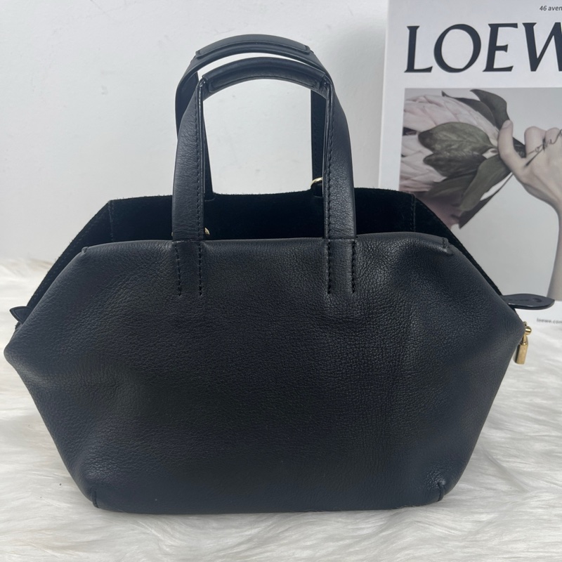 Loewe 羅意威 牛皮拼麂皮飯盒包 手提包-2