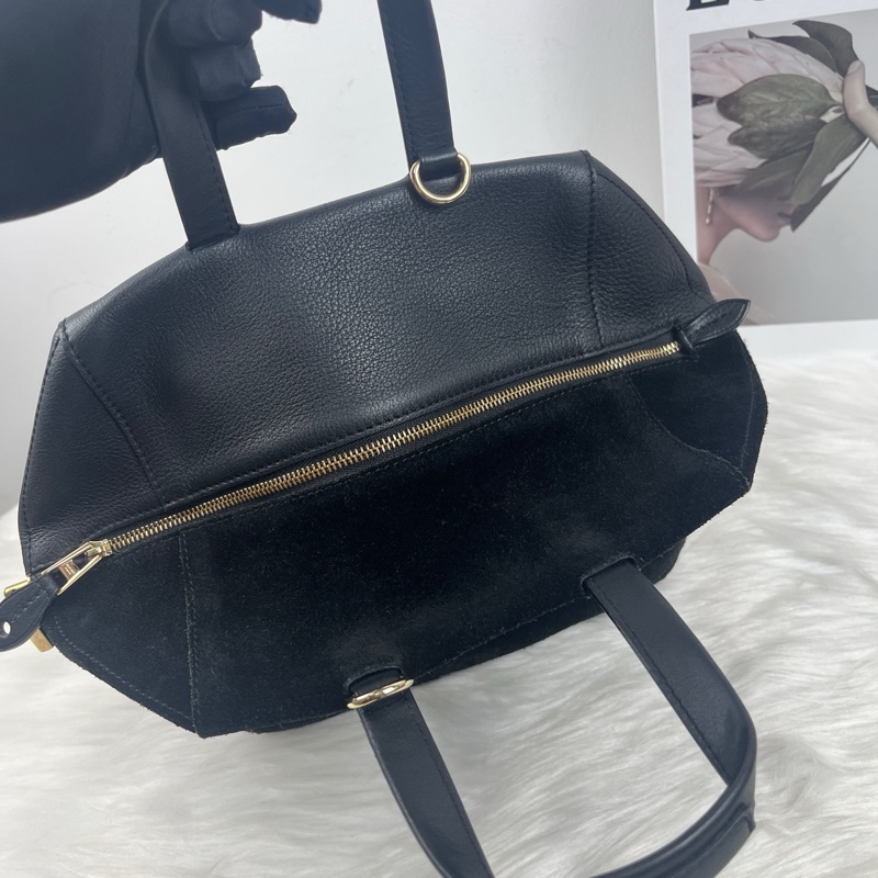 Loewe 羅意威 牛皮拼麂皮飯盒包 手提包-4