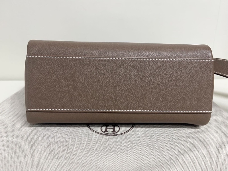 Hermes 愛馬仕 Kelly 小號 郵差包 銀扣 大象灰 W刻。-6