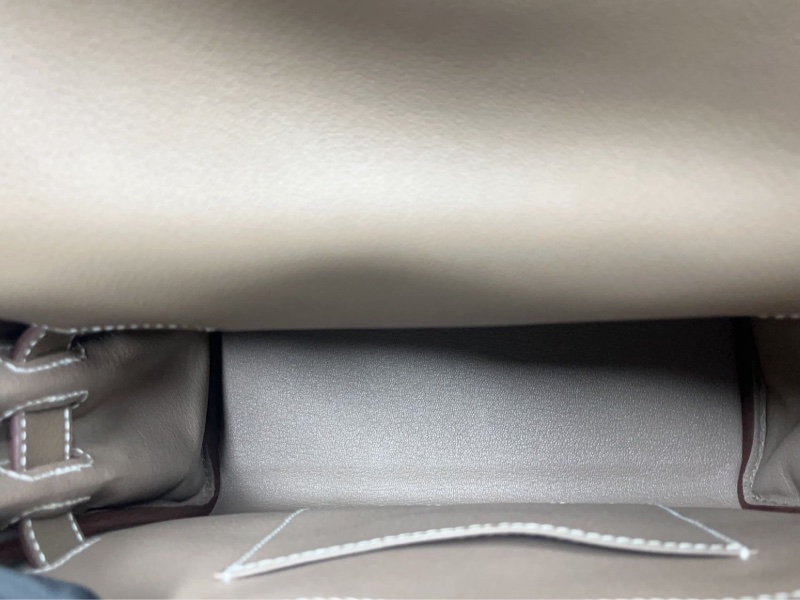 Hermes 愛馬仕 Kelly 小號 郵差包 銀扣 大象灰 W刻。-7