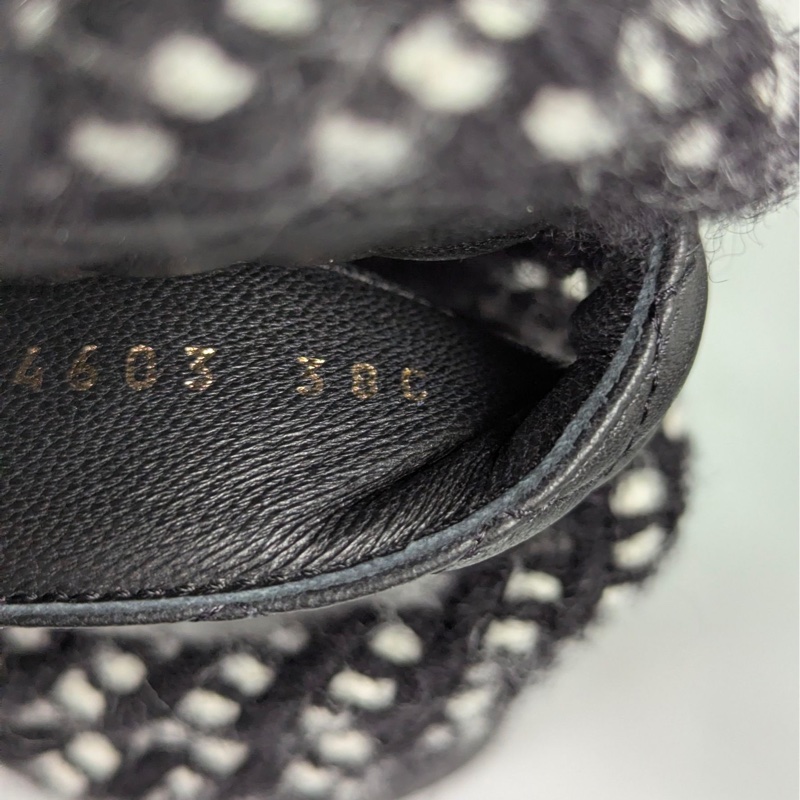 莉亞精品♡ Chanel 黑皮革繫繩厚底拖鞋 #38 全新-7