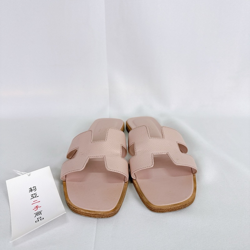 莉亞精品♡ Hermes 粉拖鞋#37 二手-1