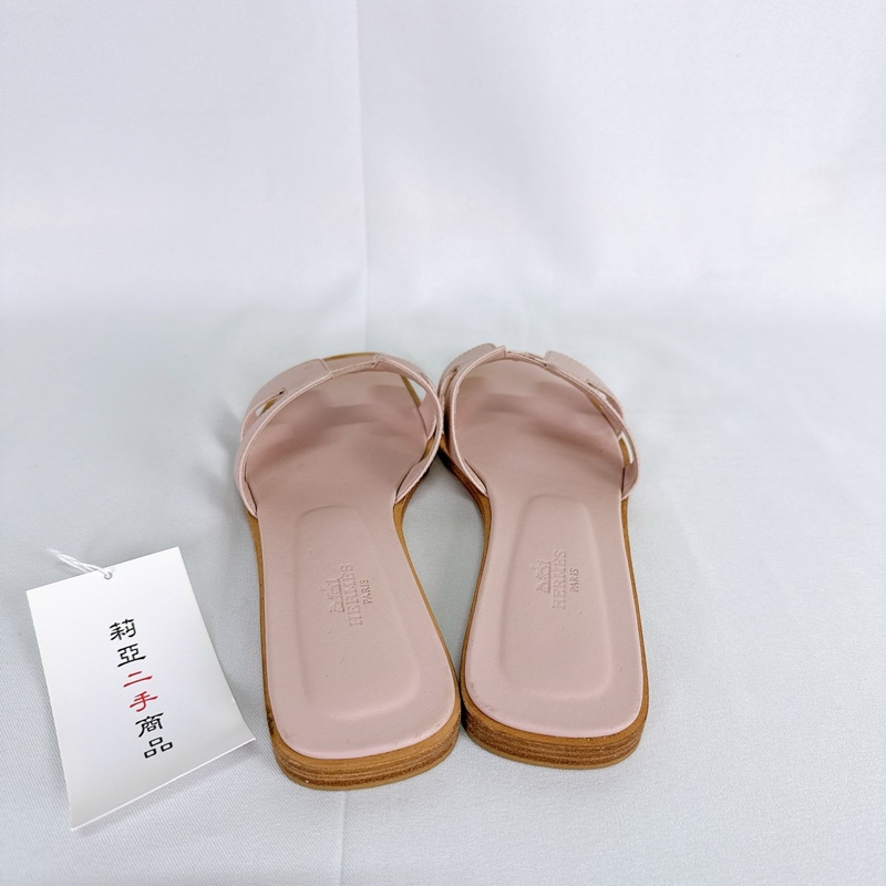 莉亞精品♡ Hermes 粉拖鞋#37 二手-2