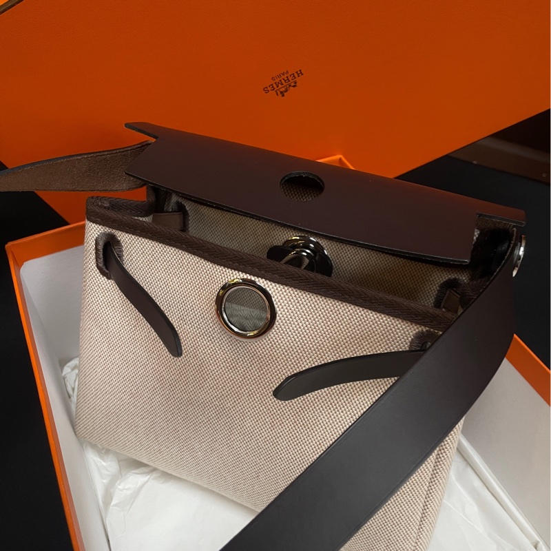 HERMES · 愛馬仕烏木銀扣miniherbag單肩包-3