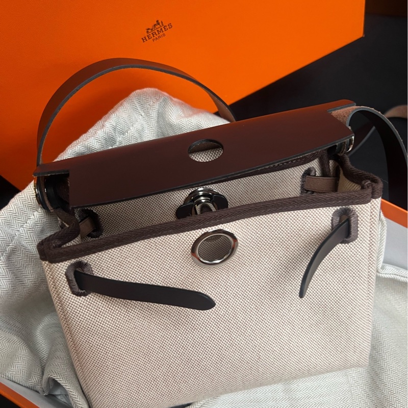HERMES · 愛馬仕烏木銀扣miniherbag單肩包-4