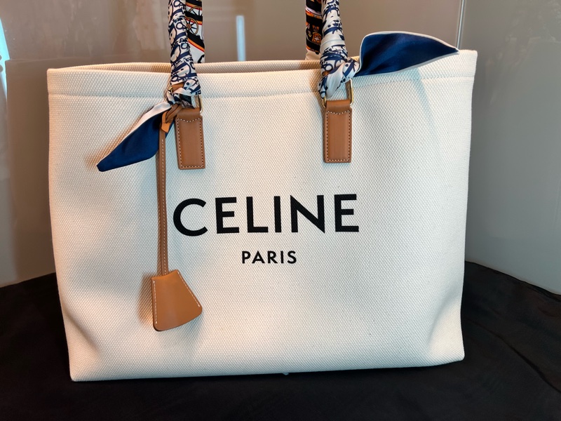 【近全新正品】Celine Cabas Tote  帆布托特包－大號（附保卡、訂製內袋與雙風格絲巾）-6