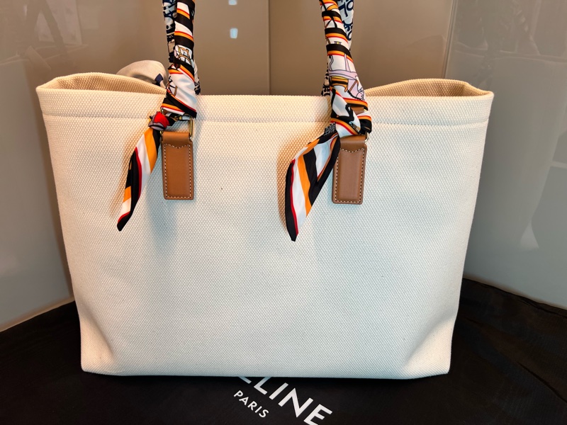 【近全新正品】Celine Cabas Tote  帆布托特包－大號（附保卡、訂製內袋與雙風格絲巾）-7