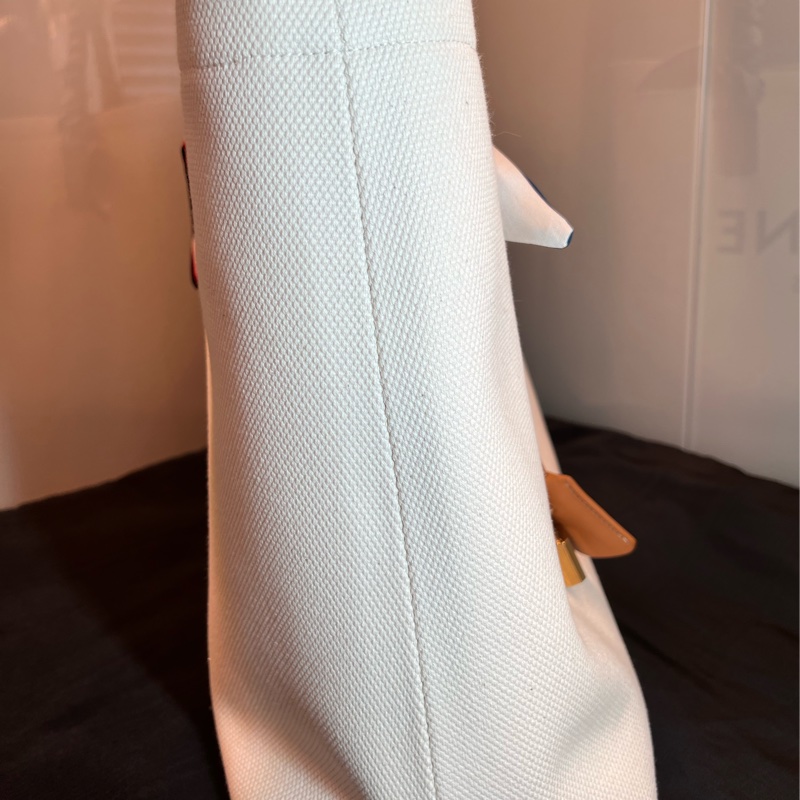 【近全新正品】Celine Cabas Tote  帆布托特包－大號（附保卡、訂製內袋與雙風格絲巾）-9