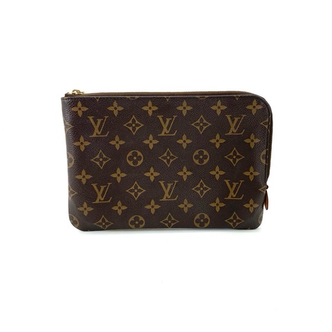 LV/路易威登 棕老花L型手拿包