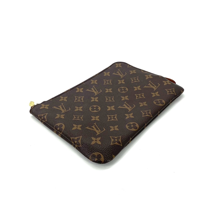 LV/路易威登 棕老花L型手拿包-3