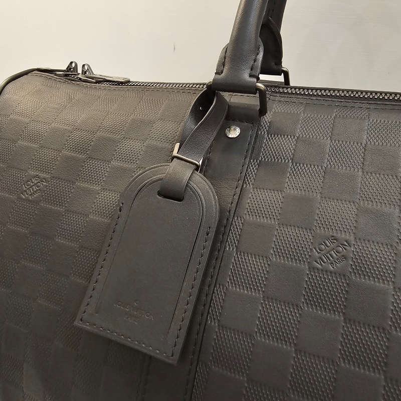 Lv黑格紋全皮 keepall50-2